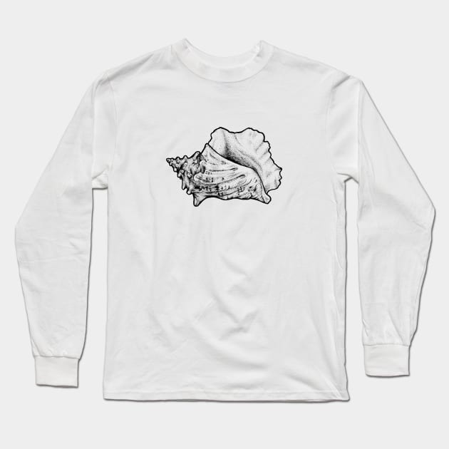 Conch Shell Long Sleeve T-Shirt by Elizabeth Weglein Art